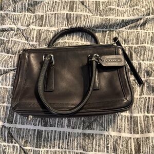 Coach Black Satchel with Signature Hardware